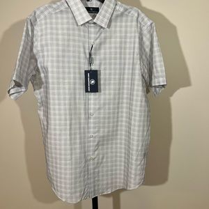 🔴 Nwt Hart Schaffner Marx  mens large short sleeve button down shirt
